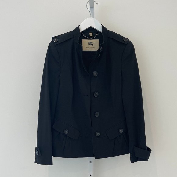 BURBERRY LONDON SLIM FIT BLACK COTTON JACKET SIZE UK 10 / IT 42 / US 8 - Picture 6 of 15